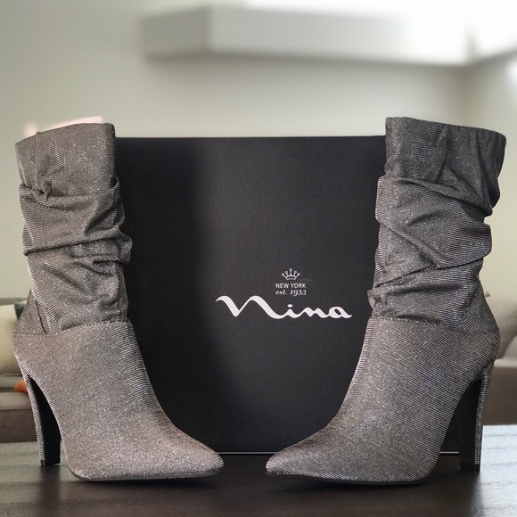 Nina Darla Ankle Boots Grey Sparkly - Picture 4 of 8